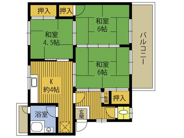 第三角屋アパート ２０１号室の賃貸情報 別大興産