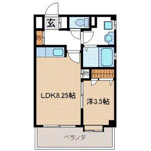 フォンティーヌ荒江 402号室の賃貸情報（福岡市早良区荒江2丁目8-14